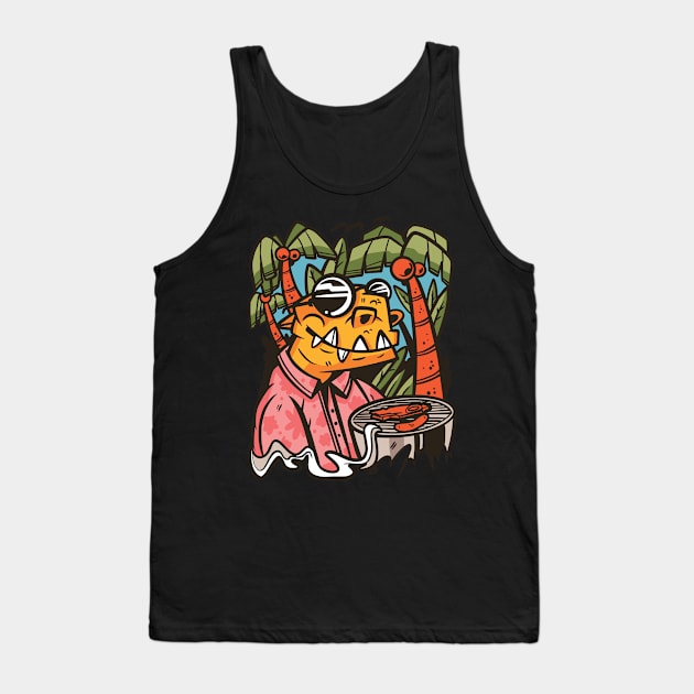T-Rex Barbecue BBQ Grilling Tank Top by BK55